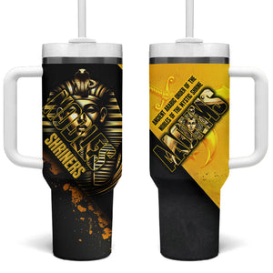Nobles Shriners Pharaoh Tumbler With Handle Egyptian Pharaoh King Tut Art With Gold Scimitar Emblem
