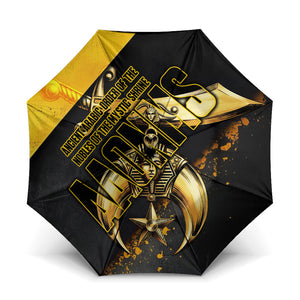 Nobles Shriners Pharaoh Umbrella Egyptian Pharaoh King Tut Art With Gold Scimitar Emblem