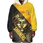 Nobles Shriners Pharaoh Wearable Blanket Hoodie Egyptian Pharaoh King Tut Art With Gold Scimitar Emblem