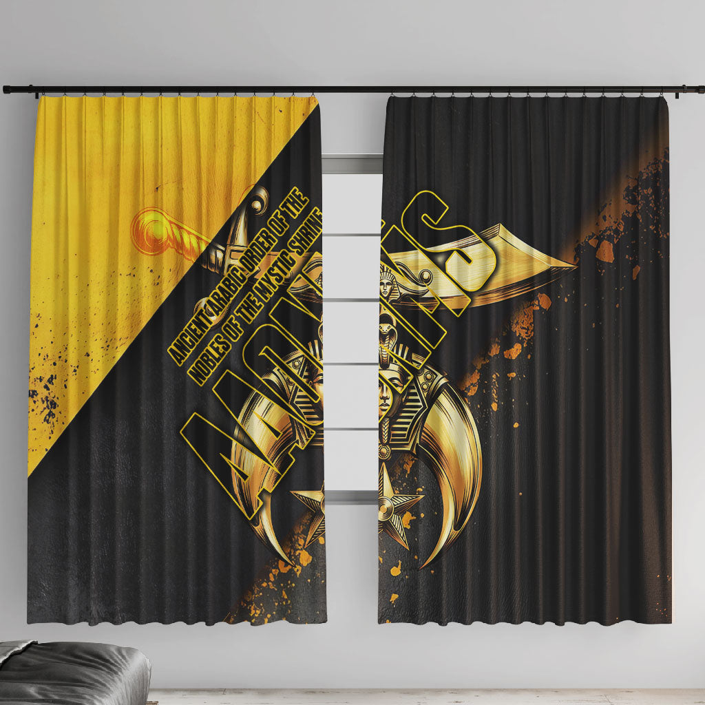 Nobles Shriners Pharaoh Window Curtain Egyptian Pharaoh King Tut Art With Gold Scimitar Emblem