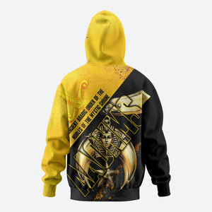 Nobles Shriners Pharaoh Zip Hoodie Egyptian Pharaoh King Tut Art With Gold Scimitar Emblem