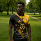 Nobles Shriners Pharaoh Zipper Polo Shirt Egyptian Pharaoh King Tut Art With Gold Scimitar Emblem