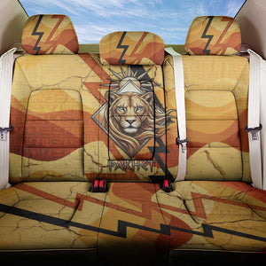Pakhet Lion Head Back Car Seat Cover with Claw Marks in Fiery Ancient Egyptian Motif