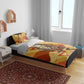 Pakhet Lion Head Bedding Set with Claw Marks in Fiery Ancient Egyptian Motif