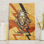 Pakhet Lion Head Canvas Wall Art with Claw Marks in Fiery Ancient Egyptian Motif
