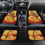 Pakhet Lion Head Car Mats with Claw Marks in Fiery Ancient Egyptian Motif