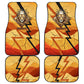 Pakhet Lion Head Car Mats with Claw Marks in Fiery Ancient Egyptian Motif
