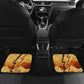 Pakhet Lion Head Car Mats with Claw Marks in Fiery Ancient Egyptian Motif