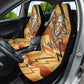 Pakhet Lion Head Car Seat Cover with Claw Marks in Fiery Ancient Egyptian Motif