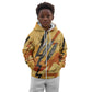 Pakhet Lion Head Kid Hoodie with Claw Marks in Fiery Ancient Egyptian Motif