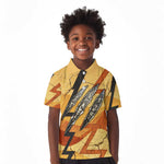 Pakhet Lion Head Kid Polo Shirt with Claw Marks in Fiery Ancient Egyptian Motif