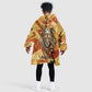 Pakhet Lion Head Kid Wearable Blanket Hoodie with Claw Marks in Fiery Ancient Egyptian Motif