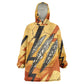 Pakhet Lion Head Kid Wearable Blanket Hoodie with Claw Marks in Fiery Ancient Egyptian Motif