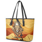 Pakhet Lion Head Leather Tote Bag with Claw Marks in Fiery Ancient Egyptian Motif