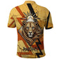 Pakhet Lion Head Polo Shirt with Claw Marks in Fiery Ancient Egyptian Motif