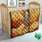 Pakhet Lion Head Quilt with Claw Marks in Fiery Ancient Egyptian Motif