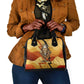Pakhet Lion Head Shoulder Handbag with Claw Marks in Fiery Ancient Egyptian Motif
