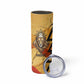 Pakhet Lion Head Skinny Tumbler with Claw Marks in Fiery Ancient Egyptian Motif