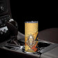 Pakhet Lion Head Skinny Tumbler with Claw Marks in Fiery Ancient Egyptian Motif