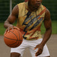 Pakhet Lion Head Sleeveless Hoodie with Claw Marks in Fiery Ancient Egyptian Motif