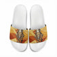 Pakhet Lion Head Slide Sandals with Claw Marks in Fiery Ancient Egyptian Motif