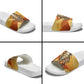 Pakhet Lion Head Slide Sandals with Claw Marks in Fiery Ancient Egyptian Motif