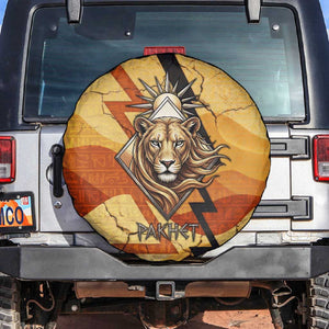 Pakhet Lion Head Spare Tire Cover with Claw Marks in Fiery Ancient Egyptian Motif