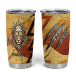 Pakhet Lion Head Tumbler Cup with Claw Marks in Fiery Ancient Egyptian Motif