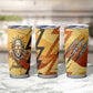 Pakhet Lion Head Tumbler Cup with Claw Marks in Fiery Ancient Egyptian Motif
