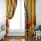 Pakhet Lion Head Window Curtain with Claw Marks in Fiery Ancient Egyptian Motif