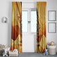 Pakhet Lion Head Window Curtain with Claw Marks in Fiery Ancient Egyptian Motif
