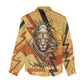 Pakhet Lion Head Women Casual Shirt with Claw Marks in Fiery Ancient Egyptian Motif