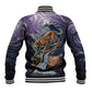 Pakhet Panther Baseball Jacket with Cosmic Feline Eye on Starry Night River