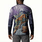 Pakhet Panther Button Sweatshirt with Cosmic Feline Eye on Starry Night River