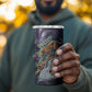 Pakhet Panther 4 in 1 Can Cooler Tumbler with Cosmic Feline Eye on Starry Night River