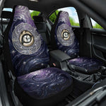 Pakhet Panther Car Seat Cover with Cosmic Feline Eye on Starry Night River
