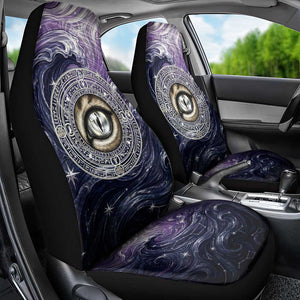 Pakhet Panther Car Seat Cover with Cosmic Feline Eye on Starry Night River