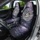 Pakhet Panther Car Seat Cover with Cosmic Feline Eye on Starry Night River