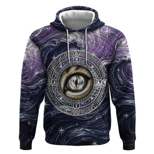 Pakhet Panther Hoodie with Cosmic Feline Eye on Starry Night River