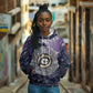 Pakhet Panther Hoodie with Cosmic Feline Eye on Starry Night River