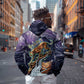 Pakhet Panther Hoodie with Cosmic Feline Eye on Starry Night River