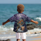 Pakhet Panther Kid Hawaiian Shirt with Cosmic Feline Eye on Starry Night River