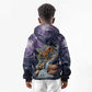 Pakhet Panther Kid Hoodie with Cosmic Feline Eye on Starry Night River