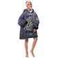 Pakhet Panther Kid Wearable Blanket Hoodie with Cosmic Feline Eye on Starry Night River