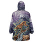 Pakhet Panther Kid Wearable Blanket Hoodie with Cosmic Feline Eye on Starry Night River
