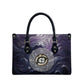 Pakhet Panther Leather Bag with Cosmic Feline Eye on Starry Night River