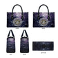 Pakhet Panther Leather Bag with Cosmic Feline Eye on Starry Night River