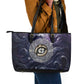 Pakhet Panther Leather Tote Bag with Cosmic Feline Eye on Starry Night River