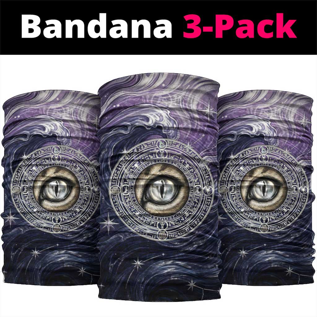 Pakhet Panther Neck Gaiter with Cosmic Feline Eye on Starry Night River