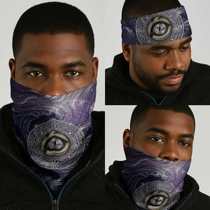 Pakhet Panther Neck Gaiter with Cosmic Feline Eye on Starry Night River